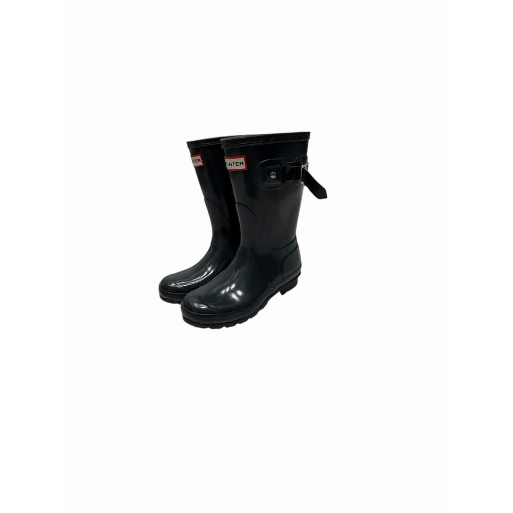 Hunter Original Youth Kids Wellington Boots Sz 5 Gray Glossy Rain Boots Spring - Picture 13 of 16
